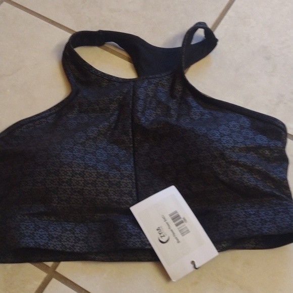 SOLD NWT Zyia Active black Flower Power bra - Picture 2 of 7